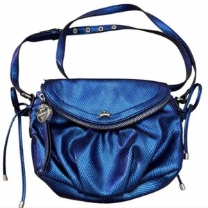 Juicy Couture Y2K Crossbody Bag Irridecent Purple/Blue Python Embossed Rare